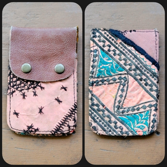 Free People Handbags - 🌎👽 Free People Boho Embroidered Repurposed vtg banjara hippie Wallet card case